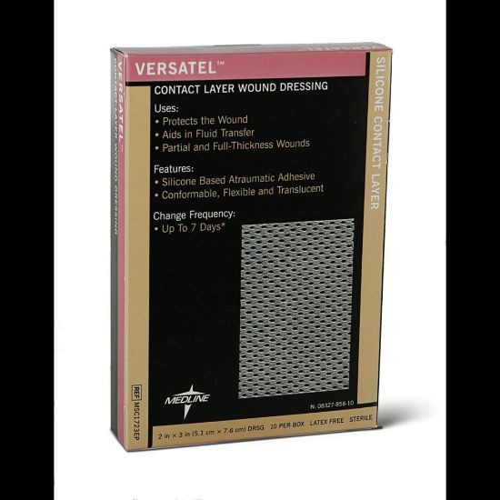 Picture of Medline Versatel Contact Layer Dressings, 8in x 12in, Translucent, 5 Dressings Per Box, Case Of 5 Boxes