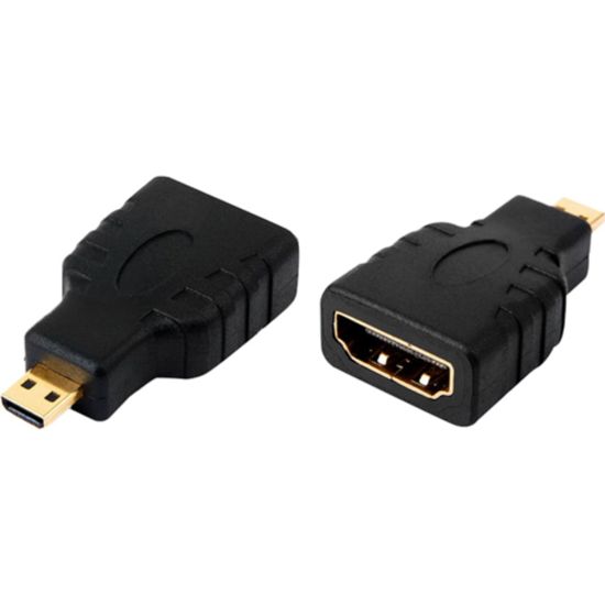 Picture of 4XEM Micro HDMI Male To HDMI A Female Adapter - Micro HDMI male to HDMI female adapter 1 x HDMI (Micro Type D) Male Digital Audio/Video - 1 x HDMI (Type A) Female Digital Audio/Video - Gold Plated Connector