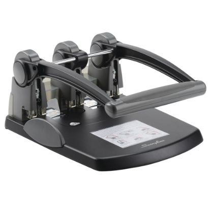 Picture of Swingline Extra-High Capacity 3-Hole Punch, 7 3/4in x 12 3/8in x 17 1/8in, Black/Gray