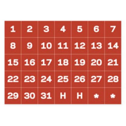 Picture of MasterVision Magnetic Calendar Dates, 1inH, Set Of 31