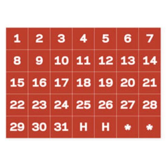 Picture of MasterVision Magnetic Calendar Dates, 1inH, Set Of 31