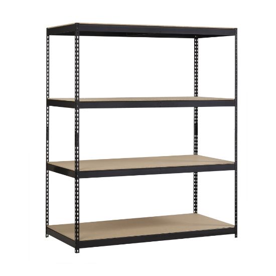 Picture of Lorell 4-Shelf Steel Archival Shelving, 84inH x 69inW x 33inD, Black