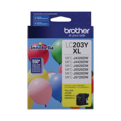 Picture of Brother LC203 Yellow High-Yield Ink Cartridge, LC203YS