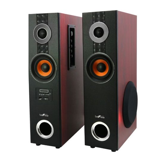 Picture of BeFree Sound 2.1 Channel Bluetooth Dual Tower Speakers, Wood