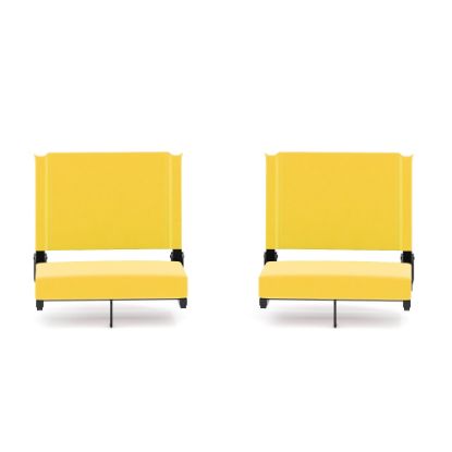 Picture of Flash Furniture Grandstand Comfort Seats, Yellow/Black, Set Of 2 Seats