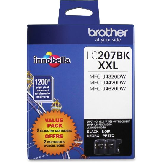 Picture of Brother LC207 Black Extra-High-Yield Ink Cartridges, Pack Of 2, LC2072PKS