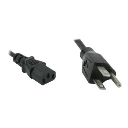 Picture of C2G 1ft Universal Power Cord - 18 AWG - NEMA 5-15P to IEC320C13 - Power cable - IEC 60320 C13 to NEMA 5-15 (M) - AC 110 V - 1 ft - molded - black