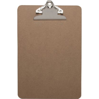 Picture of Business Source Mini Clipboard with Standard Metal Clip - Standard - 6in x 9in - Hardboard - Brown - 1 Each