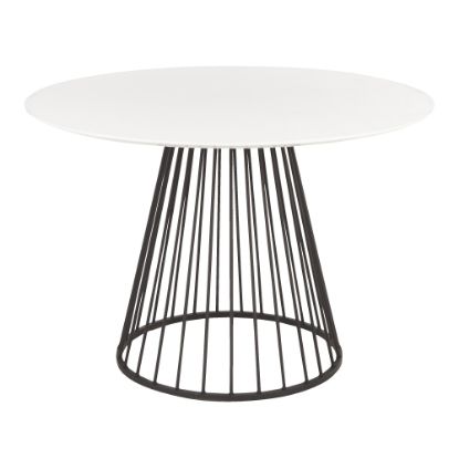 Picture of LumiSource Canary Dining Table, 29-1/2inH x 43-1/2inW x 43-1/2inD, White/Black