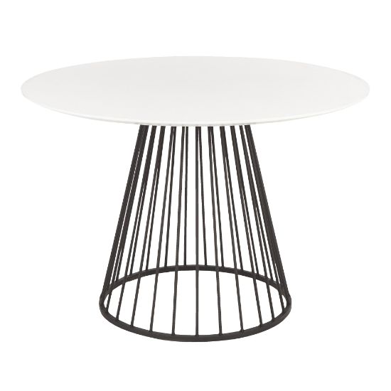 Picture of LumiSource Canary Dining Table, 29-1/2inH x 43-1/2inW x 43-1/2inD, White/Black