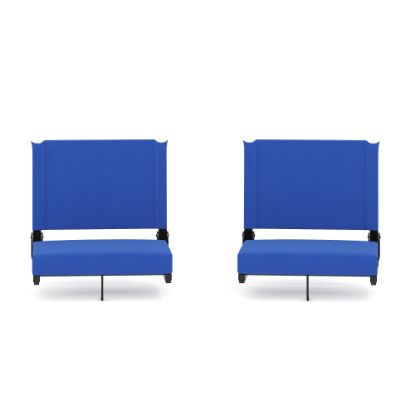 Picture of Flash Furniture Grandstand Comfort Seats, Blue/Black, Set Of 2 Seats