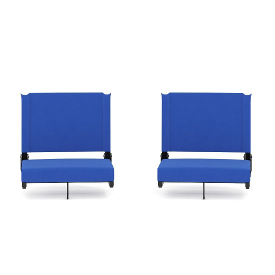 Picture of Flash Furniture Grandstand Comfort Seats, Blue/Black, Set Of 2 Seats