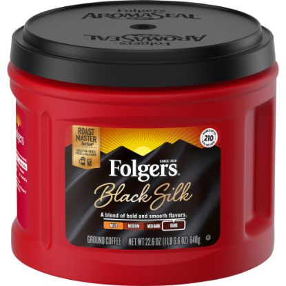 Picture of Folgers Ground Black Silk Dark Ground Coffee, Dark - 22.6 oz - 1 Each