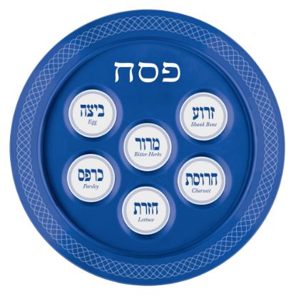 Picture of Amscan Religious Passover Seder Plates, 12in, Blue, Set Of 2 Plates