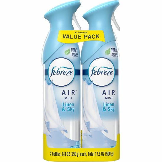 Picture of Febreze Linen/Sky Air Spray Pack - Liquid - 8.8 fl oz (0.3 quart) - Linen & Sky - 12 / Carton - Odor Neutralizer, VOC-free