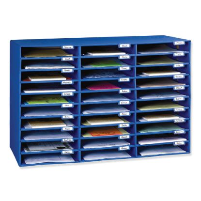 Picture of Pacon 70% Recycled Corrugated Mail Box, 30 Slots, Blue