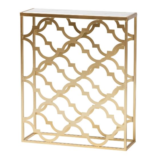 Picture of Baxton Studio Calanthe Modern And Contemporary Console Table, 29-1/8inH x 24inW x 8-1/8inD, Gold/White