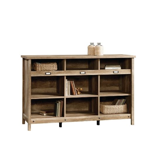 Picture of Sauder Adept 37inH Storage 9-Shelf Bookcase Credenza, Craftsman Oak