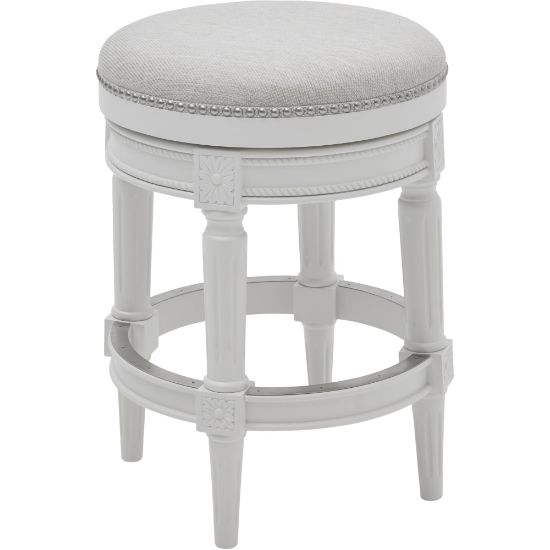 Picture of New Ridge Home Goods Chapman Backless Swivel Counter Stool, Alabaster White