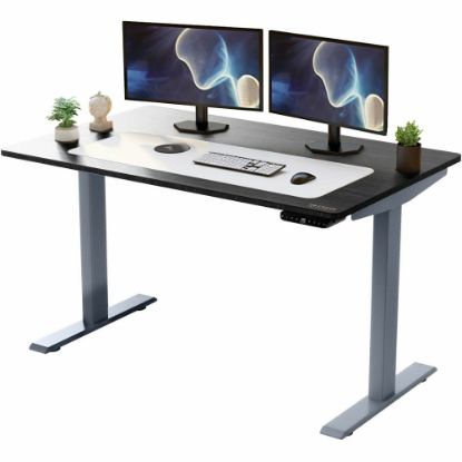 Picture of Rise Up Electric 60inW Standing Computer Desk, Black/Gray