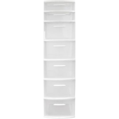 Picture of Inval 7-Drawer Storage Cabinet, 39in x 13in, Clear/White