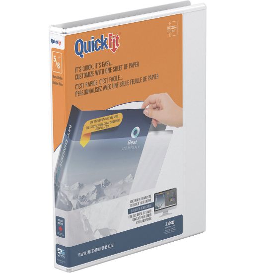 Picture of QuickFit View 3-Ring Binder, 5/8in Round Rings, 50% Recycled, White