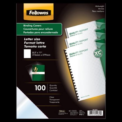 Picture of Fellowes Clear Presentation Binding Covers, 8 1/2in 11in, Clear, Pack Of 100