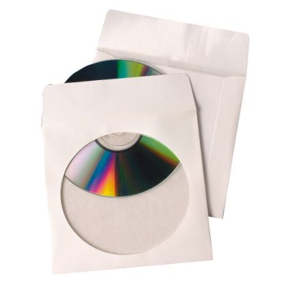 Picture of Quality Park Tech-No-Tear CD/DVD Sleeves, White, Pack Of 100