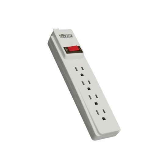 Picture of Tripp Lite Power Strip 120V 5-15R 4 Outlet 10ft Cord 5-15P - Power strip - 15 A - AC 120 V - input: NEMA 5-15 - output connectors: 4 - 10 ft cord - light gray