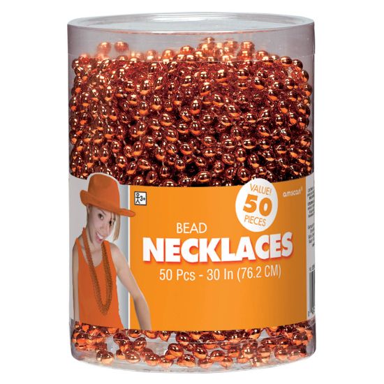 Picture of Amscan Bead Necklaces, 30in, Orange, Pack Of 50 Necklaces