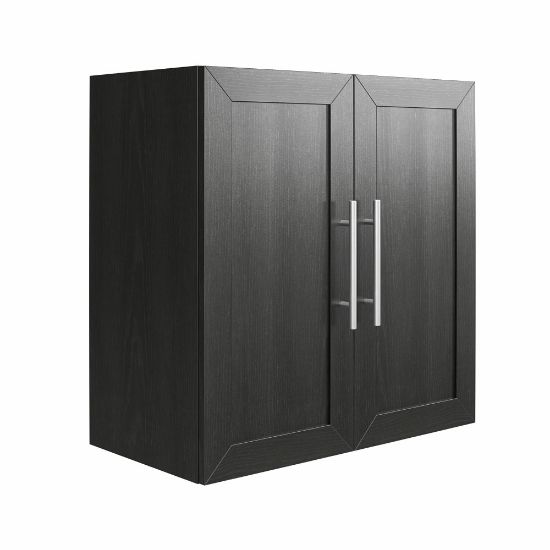 Picture of Ameriwood Home Systembuild Evolution Camberly Framed 24inW Wall Cabinet, Black Oak