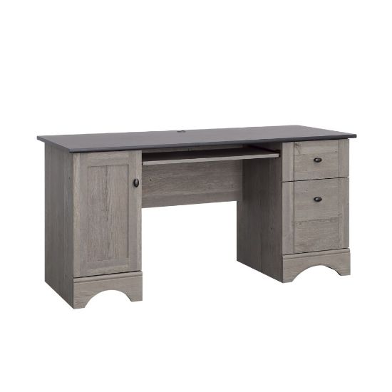 Picture of Sauder Select 60inW Double-Pedestal Computer Desk, Mystic Oak/Raven Oak