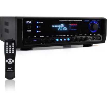 Picture of PyleHome PT390BTU AM/FM Receiver - 4 Channel - Black - 20 Hz to 20 kHz - AM, FM - Bluetooth - USB