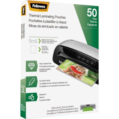 Picture of Fellowes Thermal Laminating Pouches, 8-1/2in x 11in, Pack Of 50