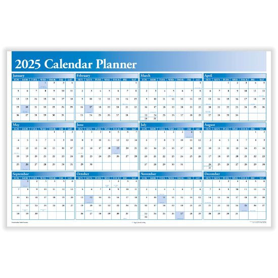 Picture of ComplyRight 2025 Calendar Planner, 36in x 24in, Blue