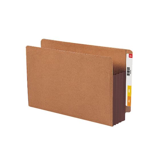 Picture of Smead Redrope End-Tab File Pockets With Gussets, Legal Size, 3 1/2in Expansion, 30% Recycled, Dark Brown, Box Of 10