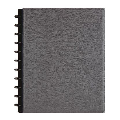 Picture of TUL Discbound Notebook With Pebbled Leather Cover, Letter Size, Narrow Ruled, 60 Sheets, Gunmetal