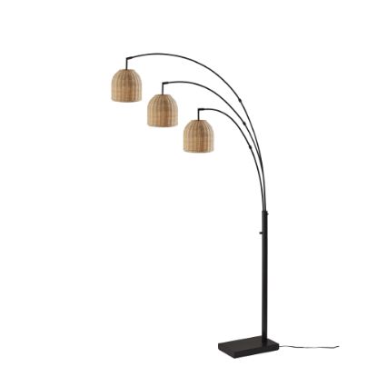 Picture of Adesso Bahama 3-Arm Arc Lamp, 82inH, Bronze/Rattan