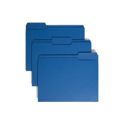 Picture of Smead Color File Folders, Letter Size, 1/3 Cut, Navy, Box Of 100