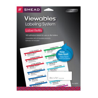 Picture of Smead Viewables Multipurpose Labels, 64915, Refill Kit, White, Pack Of 160 Labels