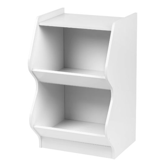 Picture of IRIS 27inH 2-Tier Bookshelf With Footboard, White