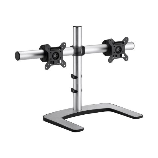 Picture of Atdec Visidec Dual-monitor Freestanding Quick-Release Horizontal Desk Stand, Silver Black