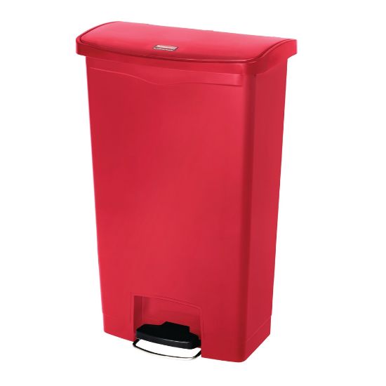 Picture of Rubbermaid Slim Jim Rectangular Plastic Wastebasket, Step-On,18 Gallons, Red