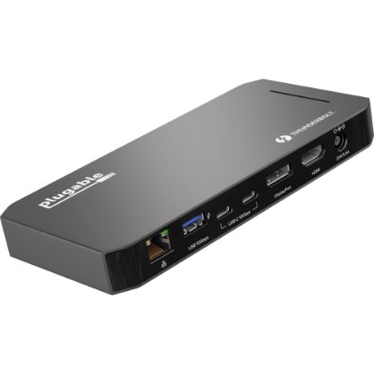 Picture of Plugable Thunderbolt Dock - 40Gbps and USB C Docking Station with 96W Charging - Compatible with Mac and Windows Laptops, DisplayPort and HDMI, 2x USB-C, 3x USB 3.0, Gigabit Ethernet, Audio Jack - Horizontal