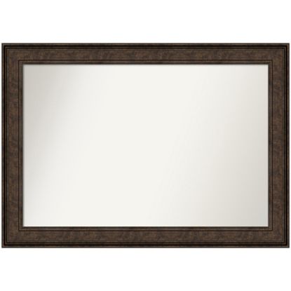 Picture of Amanti Art Non-Beveled Rectangle Framed Bathroom Wall Mirror, 29-1/2in x 41-1/2in, Ridge Bronze