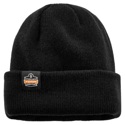 Picture of Ergodyne N-Ferno 6811Z Zippered Rib Knit Beanie, One Size, Black