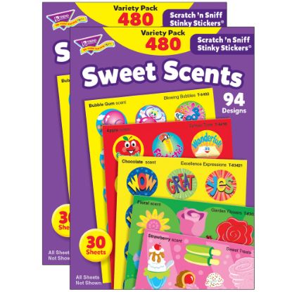 Picture of Trend Sweet Scents Stinky Stickers Variety Packs, 480 Stickers Per Pack, Set Of 2 Packs