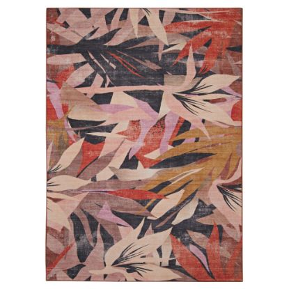 Picture of Linon Washable Outdoor Area Rug, Bayard, 2ft x 3ft, Orange/Cream