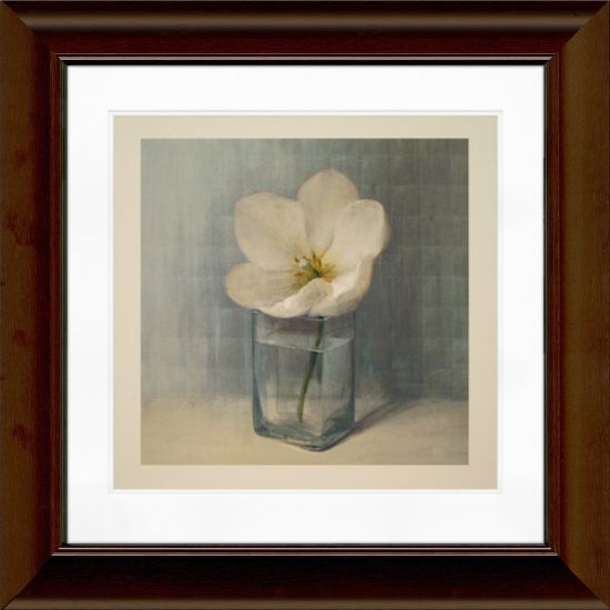 Picture of Timeless Frames Katrina Framed Floral Artwork, 12in x 12in, Brown, Single White Tulip