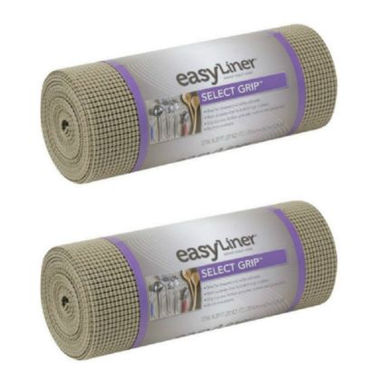 Picture of Duck Brand 1100731 Select Grip EasyLiner Non-Adhesive Shelf And Drawer Liner, 12in x 20ft, Brownstone, Pack Of 2 Rolls